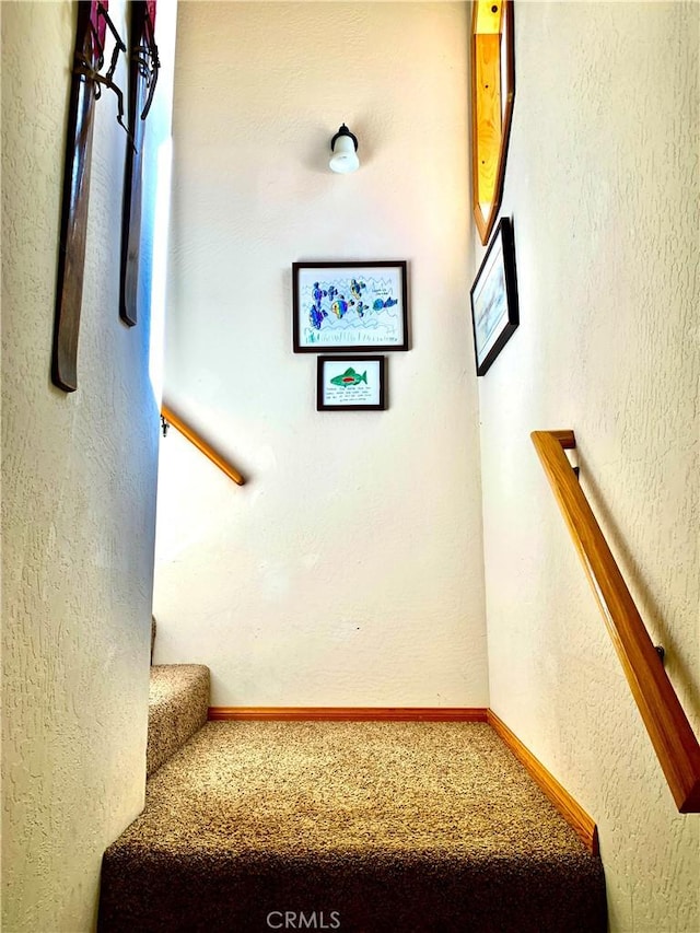 762 Esquimoux Dr, Green Valley Lake, CA 92341 - stairway featuring carpet