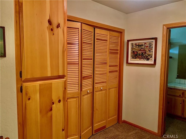 762 Esquimoux Dr, Green Valley Lake, CA 92341 - corridor with carpet floors and baseboards