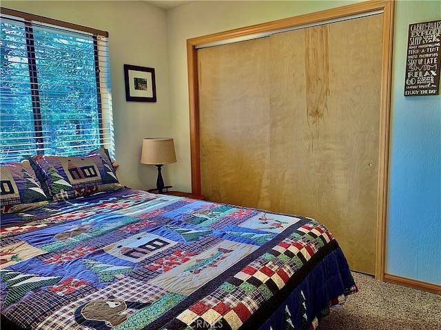 762 Esquimoux Dr, Green Valley Lake, CA 92341 - bedroom featuring carpet, multiple windows, and a closet