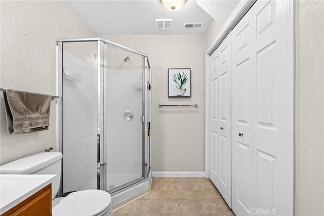 2099 Hartford Dr Unit 7, Chico, CA 95928 - full bath featuring a closet, toilet, a shower stall, and vanity