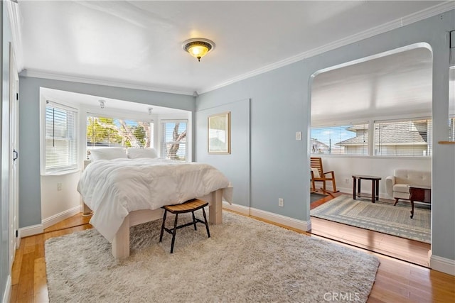 418 Tulare Ave, Morro Bay, CA 93442 - bedroom with wood finished floors, ornamental molding, and baseboards