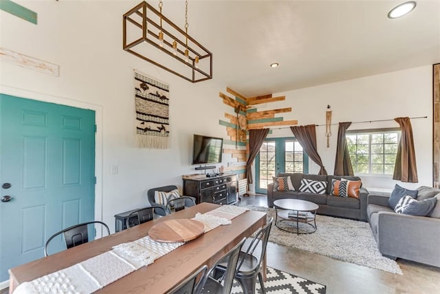 58725 Botkin Rd, Landers, CA 92285 - dining area featuring finished concrete flooring and recessed lighting