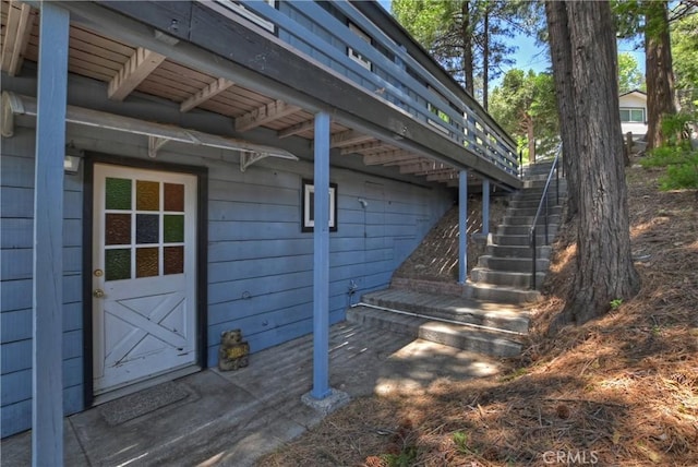 24141 Zell Ct, Crestline, CA 92325 - view of property exterior featuring stairway
