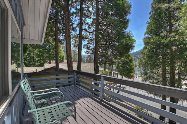 24141 Zell Ct, Crestline, CA 92325 - deck with a mountain view