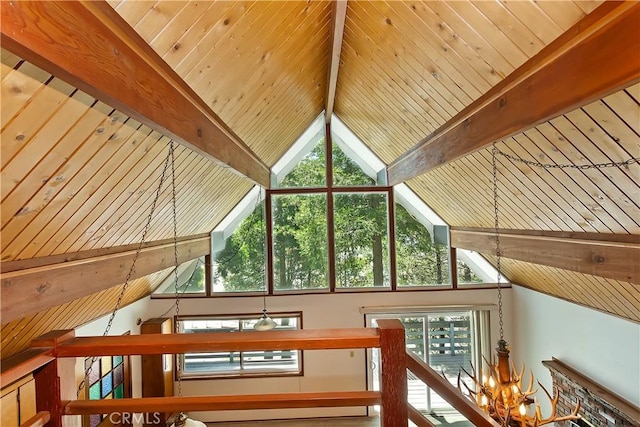 24141 Zell Ct, Crestline, CA 92325 - detailed view of wood ceiling with exposed beams
