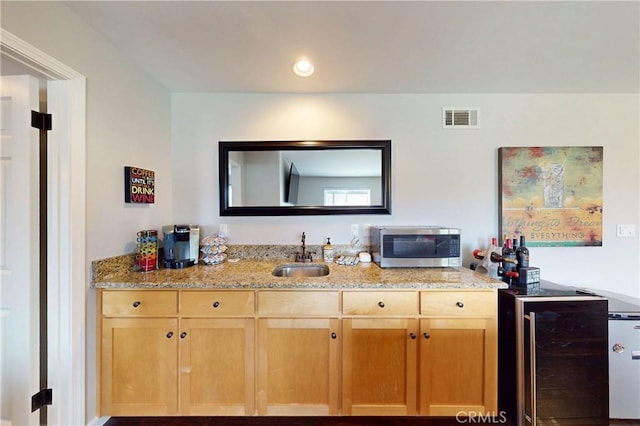 200 Cyclone St, Nipomo, CA 93444 - indoor bar featuring beverage cooler, stainless steel microwave, and recessed lighting