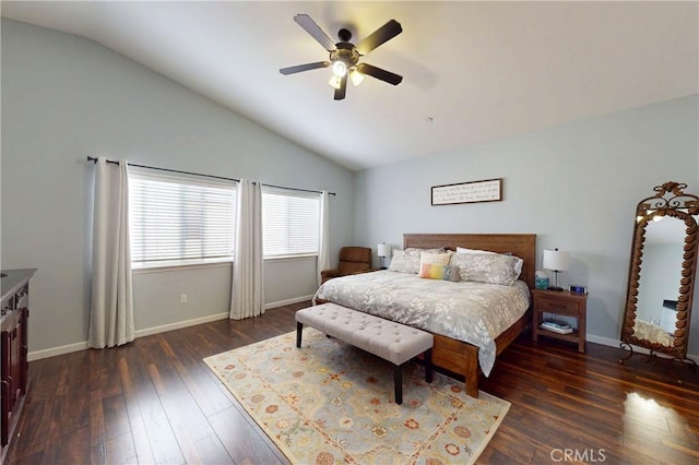 200 Cyclone St, Nipomo, CA 93444 - bedroom featuring lofted ceiling, wood-type flooring, baseboards, and a ceiling fan