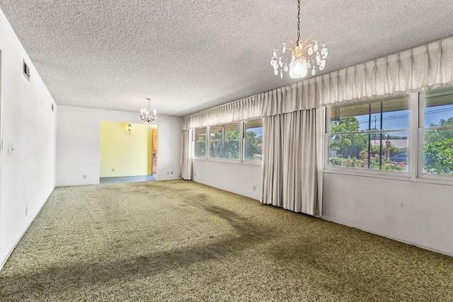 13321 Prospect Ave, North Tustin, CA 92705 - carpeted spare room featuring a chandelier and a textured ceiling