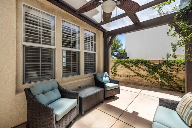 26556 Beecher Ln, Stevenson Ranch, CA 91381 - view of patio featuring ceiling fan