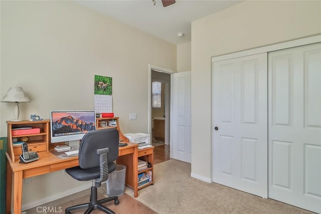 3607 Cascara Ct, Simi Valley, CA 93065 - home office with light colored carpet and ceiling fan