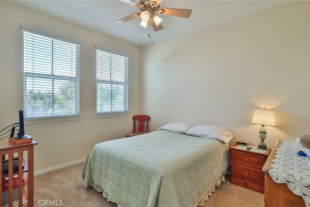 3607 Cascara Ct, Simi Valley, CA 93065 - bedroom featuring light colored carpet, baseboards, and ceiling fan