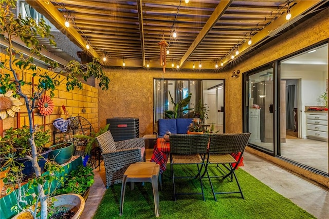 149 S Hollenbeck Ave, Covina, CA 91723 - view of patio featuring an outdoor living space, central AC unit, and a pergola
