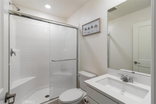 4852 S Jordan Ave, Ontario, CA 91762 - full bath featuring a shower stall, toilet, vanity, and recessed lighting