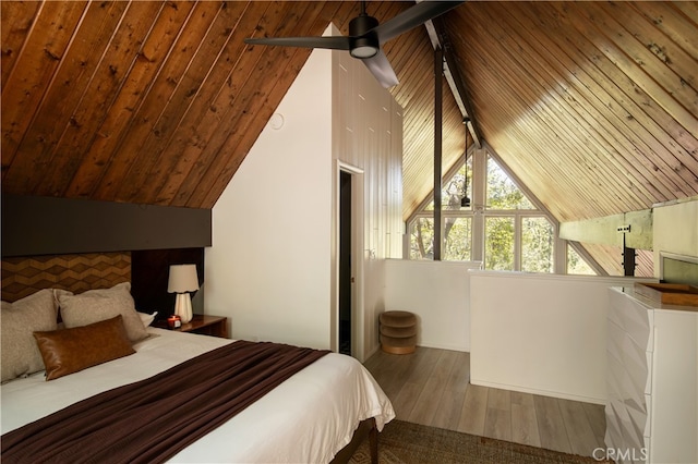 27663 N Bay Rd, Lake Arrowhead, CA 92352 - bedroom with vaulted ceiling and wood finished floors