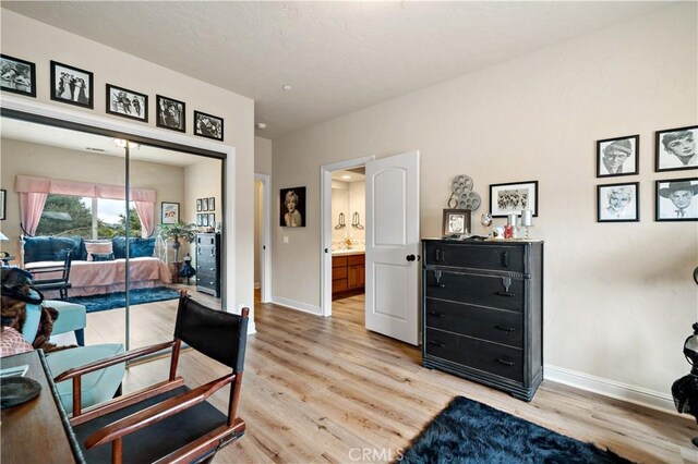 10204 Mount Olympus Valley Rd, Fallbrook, CA 92028 - bedroom with light wood-style floors and a closet
