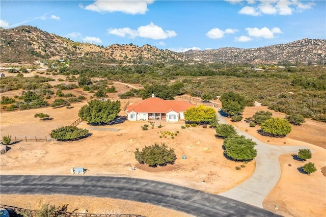 10204 Mount Olympus Valley Rd, Fallbrook, CA 92028 - aerial view of property and surrounding area featuring a mountainous background