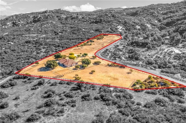 10204 Mount Olympus Valley Rd, Fallbrook, CA 92028 - view of rural area with mountains and property parcel outlined