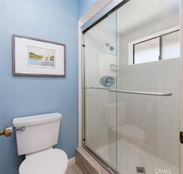5941 E Valley Forge Dr, Orange, CA 92869 - bathroom featuring a shower stall and toilet