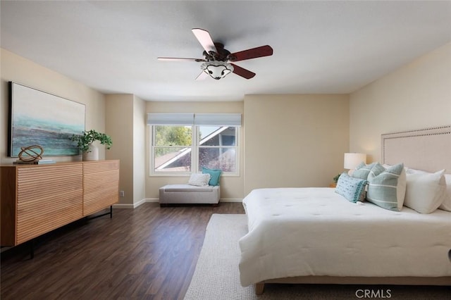 5941 E Valley Forge Dr, Orange, CA 92869 - bedroom featuring wood finished floors, baseboards, and ceiling fan