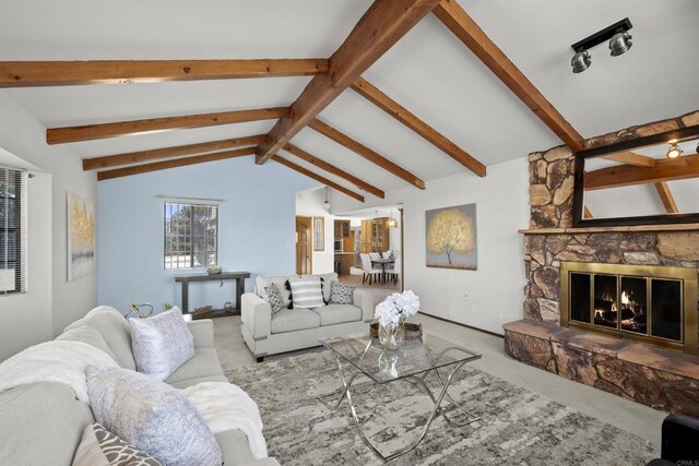 2125 Prospect St, National City, CA 91950 - carpeted living room featuring a fireplace