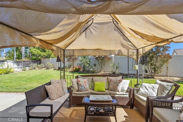 32295 Via Arias, Temecula, CA 92592 - view of patio / terrace with outdoor lounge area and a gazebo