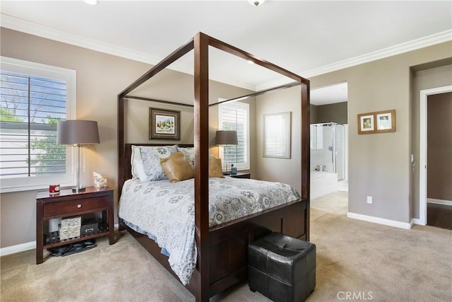 7151 Stockton Dr, Eastvale, CA 92880 - bedroom featuring carpet floors, crown molding, and baseboards