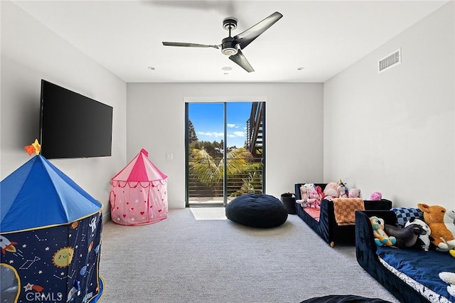 152 El Levante, San Clemente, CA 92672 - recreation room featuring carpet flooring and ceiling fan