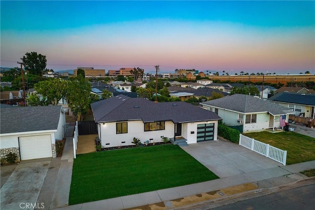 212 Oak Pl, Brea, CA 92821 - view of front of property with driveway, an attached garage, a residential view, roof with shingles, and stucco siding