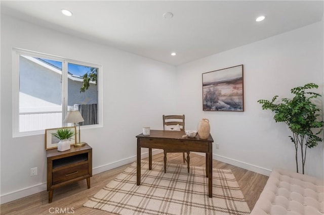 212 Oak Pl, Brea, CA 92821 - office area featuring light wood-style flooring, plenty of natural light, baseboards, and recessed lighting