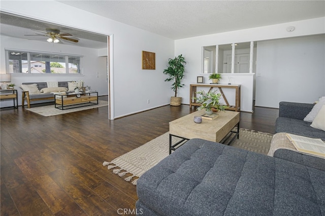 2620 W Cobblestone Rd, La Habra, CA 90631 - living area featuring ceiling fan and wood finished floors