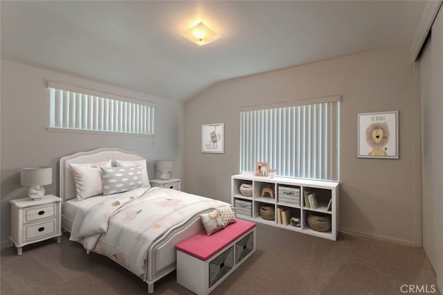 1991 Heather Dr, Monterey Park, CA 91755 - carpeted bedroom featuring vaulted ceiling and baseboards