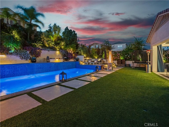 22385 Midtown Ct, Saugus, CA 91350 - view of pool featuring a yard and a patio