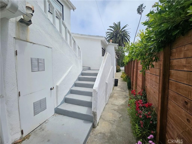 549 San Juan Ave, Venice, CA 90291 - view of home's exterior with stucco siding and stairs