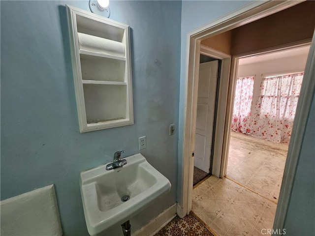 549 San Juan Ave, Venice, CA 90291 - bathroom with tile patterned floors and a sink