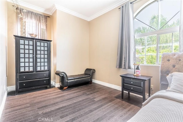 1935 Wollam St, Los Angeles, CA 90065 - bedroom with baseboards, wood finished floors, and ornamental molding