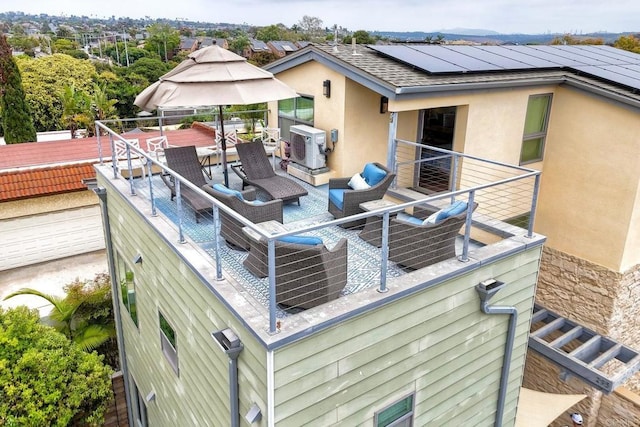 295 Chinquapin Ave, Carlsbad, CA 92008 - deck featuring an outdoor hangout area, ac unit, and a gazebo