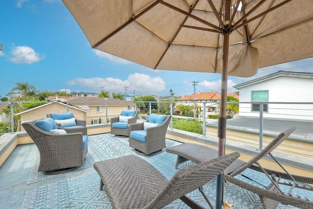 295 Chinquapin Ave, Carlsbad, CA 92008 - view of patio / terrace with a balcony and an outdoor living space