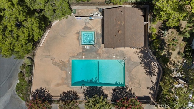 10831 Roycroft St Unit 8, Sun Valley, CA 91352 - view from above of property with a pool area