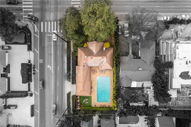 14060 Chandler Blvd, Sherman Oaks, CA 91401 - aerial view of property's location with property boundaries highlighted and a pool area