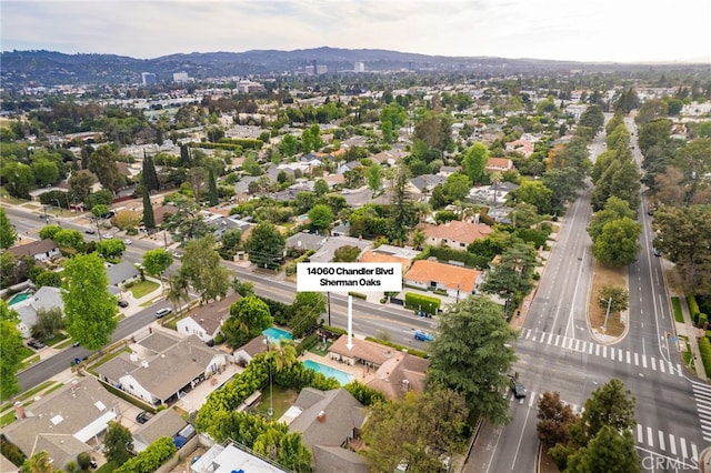 14060 Chandler Blvd, Sherman Oaks, CA 91401 - aerial view of mountains and a pool