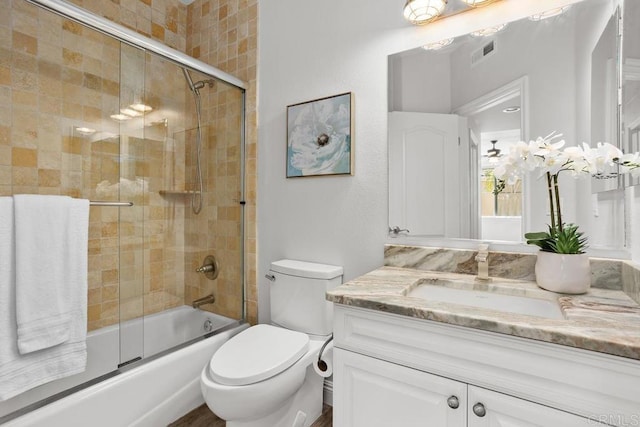 2778 Carlsbad Blvd Unit 201, Carlsbad, CA 92008 - full bath featuring vanity, enclosed tub / shower combo, and toilet