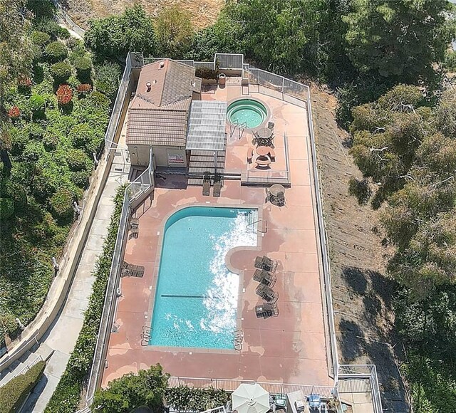 2693 Lookout Cir, Chino Hills, CA 91709 - aerial view of property and surrounding area with a pool