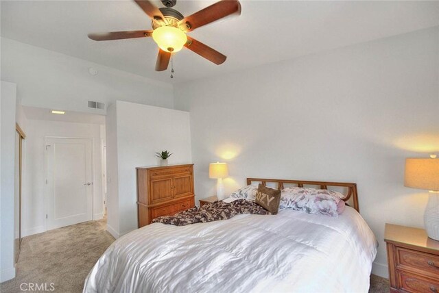 2693 Lookout Cir, Chino Hills, CA 91709 - bedroom with carpet, baseboards, vaulted ceiling, and ceiling fan