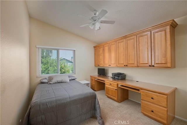 22447 Poplar St, Saugus, CA 91390 - bedroom featuring lofted ceiling, light carpet, and a ceiling fan