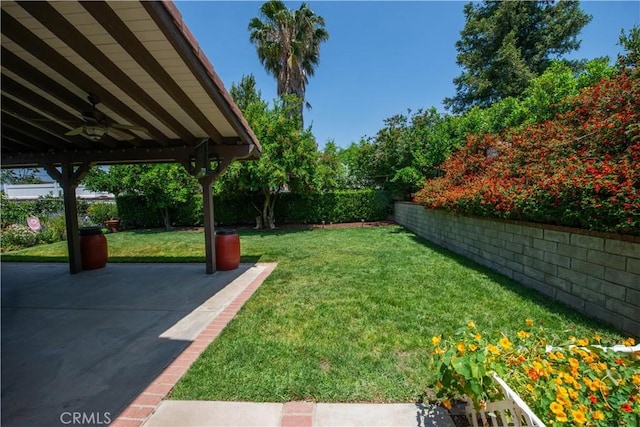 22447 Poplar St, Saugus, CA 91390 - view of yard featuring ceiling fan and a patio
