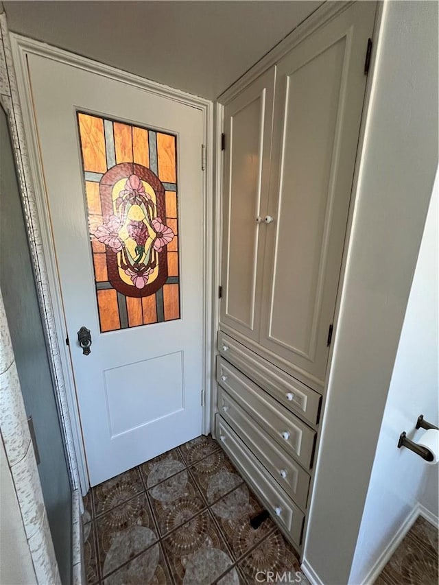 1465 N Euclid Ave, Upland, CA 91786 - doorway with dark tile patterned floors