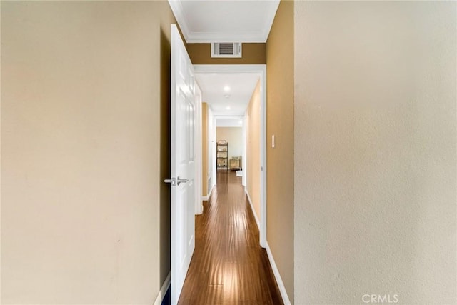 1535 S Bentley Ave Unit 202, Los Angeles, CA 90025 - hallway with wood finished floors, baseboards, and crown molding
