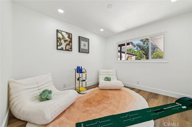 4816 Saint Andrews Ave, Buena Park, CA 90621 - living area featuring baseboards, wood finished floors, and recessed lighting
