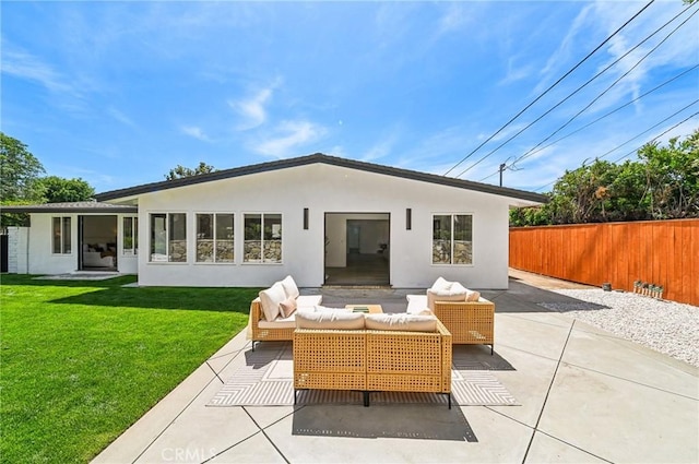 4816 Saint Andrews Ave, Buena Park, CA 90621 - rear view of property with stucco siding, an outdoor hangout area, and a patio area