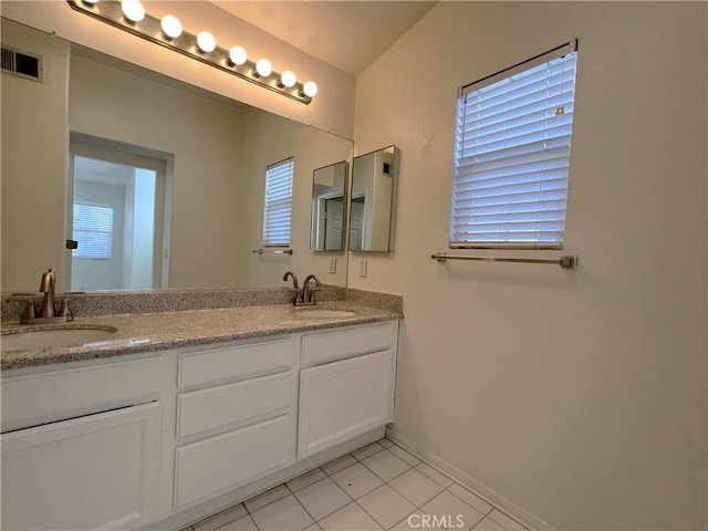 1729 Sunflower Ave Unit A, Glendora, CA 91740 - full bathroom featuring double vanity, tile patterned flooring, and baseboards